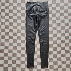 Black High-Waisted Faux Leather leggings NWT small JustFab